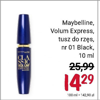 Mascara Maybelline classic volum express extra black promocja