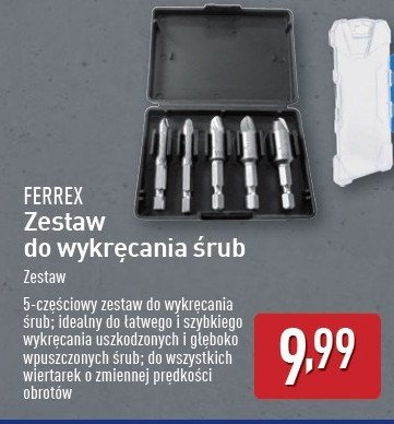 Zestaw do wykręcania śrub Ferrex promocja w Aldi