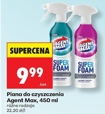 Piana do czyszczenia Agent Max różne rodzaje 450 ml promocja w Biedronka