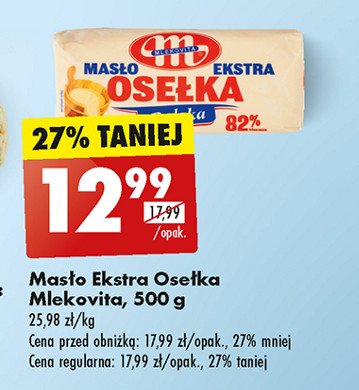 Masło ekstra osełka Mlekovita masło polskie promocja