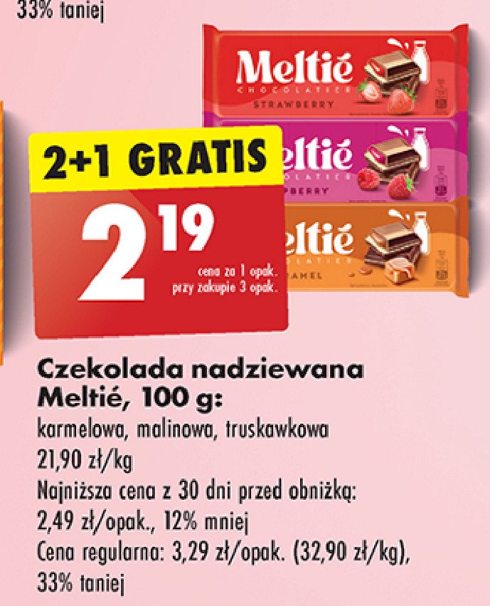 Czekolada malinowa Meltie promocja