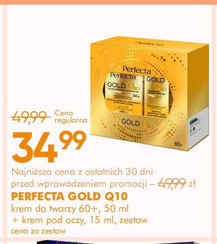 Zestaw w pudełku gold q10 60+: krem do twarzy 50 ml + krem pod oczy 15 ml Perfecta zestawy promocja