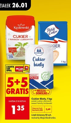Cukier Biały Polski Cukier, Diamant, Sweet Family, Królewski, 1 kg promocja w Biedronka