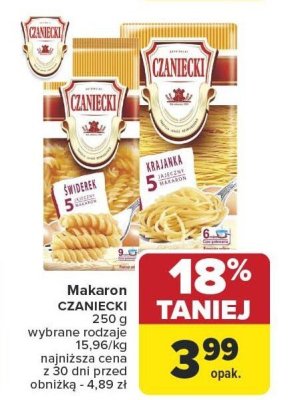 Makaron czaniecki 250 g promocja w Carrefour