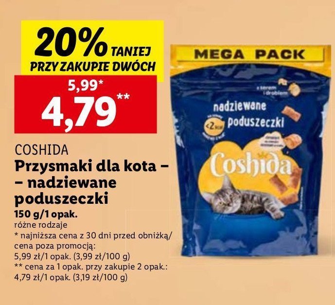 Snacki dla kota poduszeczki Coshida promocja