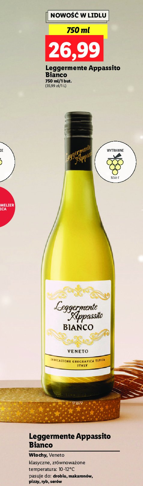 Wino Leggermente appasito bianco promocja