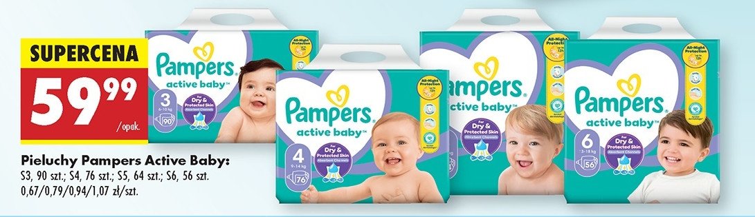 Pieluchy dla dzieci midi Pampers active baby promocja