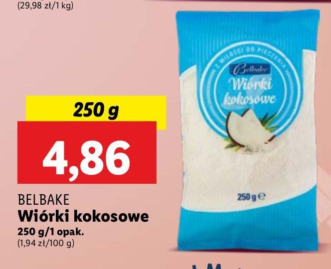 Wiórki kokosowe Belbake promocja w Lidl