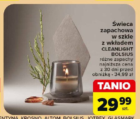 Świeca w szkle cleanlight Bolsius promocja w Carrefour