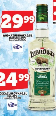 Wódka Żubrówka Bison Grass 0.5L 37.5% promocja w TOPAZ