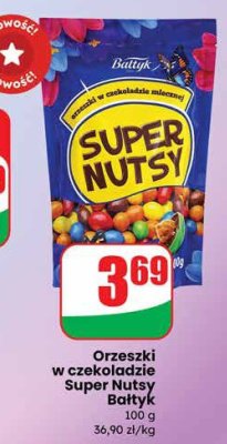 Orzeszki w czekoladzie Super Nutsy Baltyk promocja w Dino