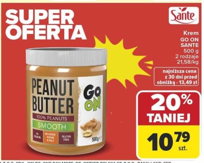 Krem orzechowy GO ON SANTE Peanut Butter Smooth promocja w Carrefour