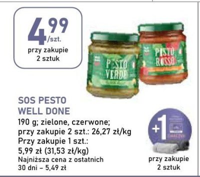 Sos pesto Well Done promocja w Stokrotka