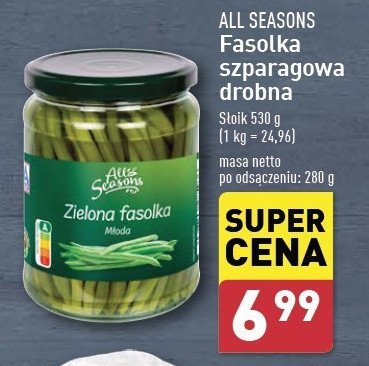 Fasolka zielona All seasons promocja w Aldi