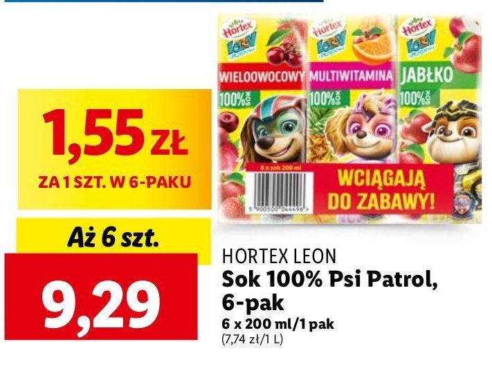 Soki owocowe mix Hortex leon promocja