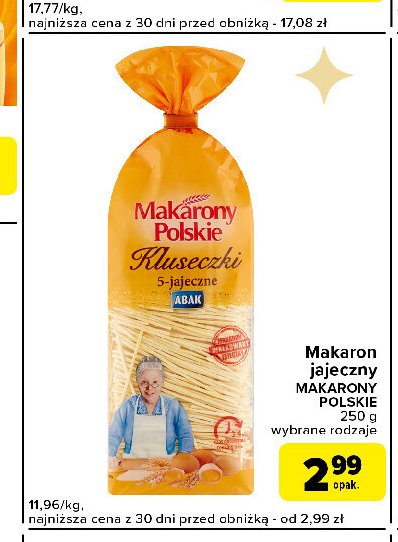 Makaron kluseczki babuni 5-jajeczny Makarony polskie promocja