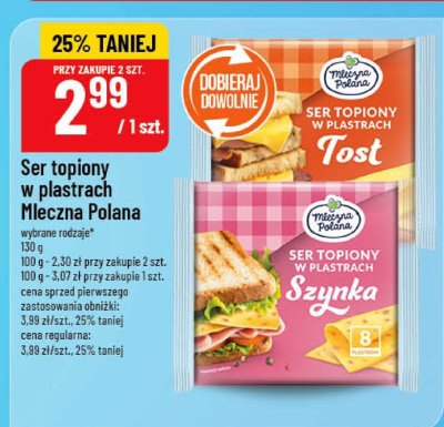 Ser topiony w plastrach Mleczna Polana promocja w POLOmarket
