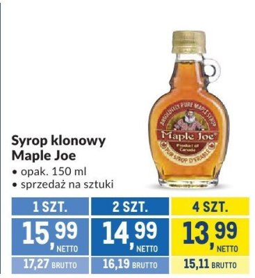 Syrop klonowy Maple Joe promocja w Makro