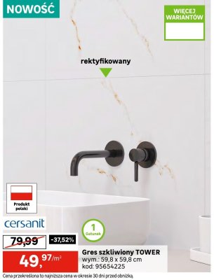 Gres szkliwiony TOWER promocja w Leroy Merlin