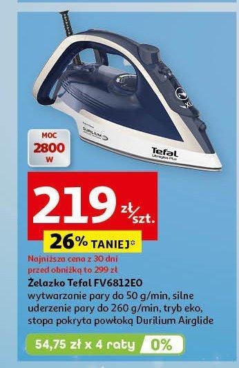 Żelazko ultragliss fv 6812 Tefal promocja