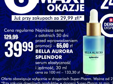 Serum do twarzy elastyczność i jędrność Bella aurora splendor promocja