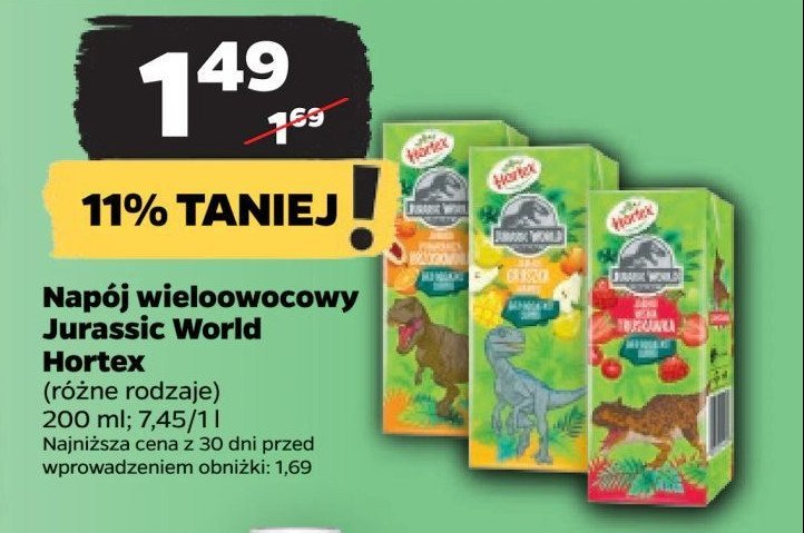 Sok gruszka jurasic world Hortex promocja