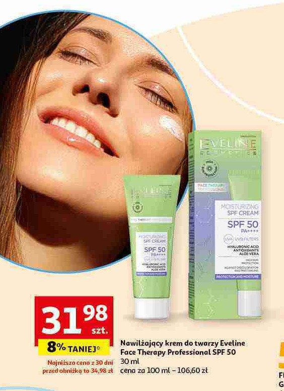 Nawilżający krem do twarzy spf 50 Eveline face therapy proffessional promocja