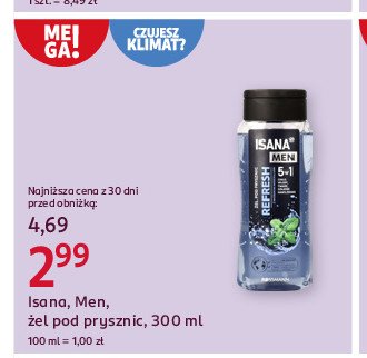 Żel pod prysznic refresh ISANA MEN promocja w Rossmann