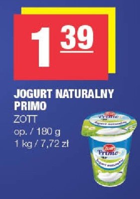 Jogurt naturalny Primo Zott promocja w SPAR