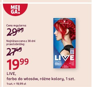 Farba do w艂os贸w real red 35 Schwarzkopf live intense colour promocja