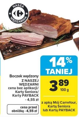 Boczek wędzony z naszej wędzonki promocja w Carrefour