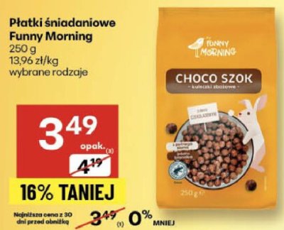 Płatki śniadaniowe Funny Morning Choco Szok promocja w Delikatesy Centrum