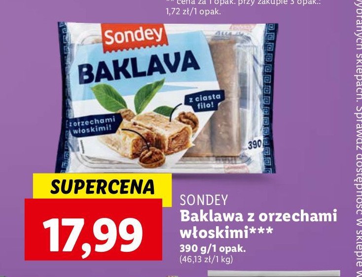 Baklawa z orzechami włoskimi Sondey promocja