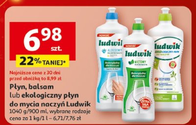 Płyn do mycia naczyń Ludwik balsam lub ekologiczny promocja w Auchan