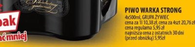 Piwo Warka Strong promocja w Arhelan