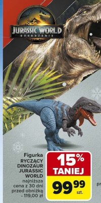 Figurka RYCZĄCY DINOZAUR JURASSIC WORLD promocja w Carrefour