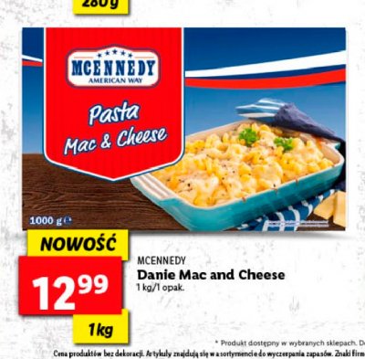 Danie mac and cheese Mcennedy promocja