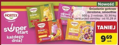 Śniadanie gotowe mrożone, smoothie HORTEX różne rodzaje promocja w Carrefour