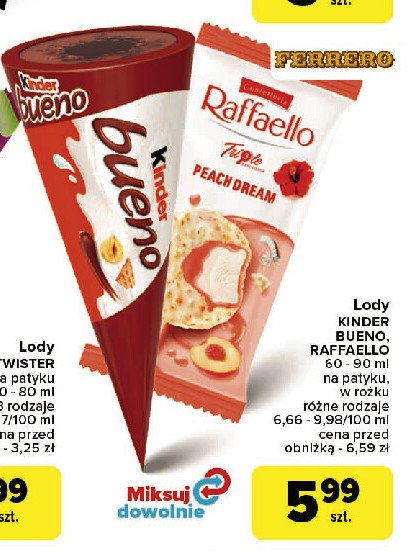Rożek Kinder bueno white promocja w Carrefour