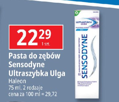 Pasta do zębów Sensodyne ultraszybka ulga promocja