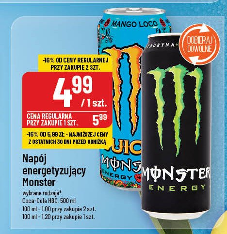 Napój energetyczny Monster energy juiced mango loco promocja w POLOmarket