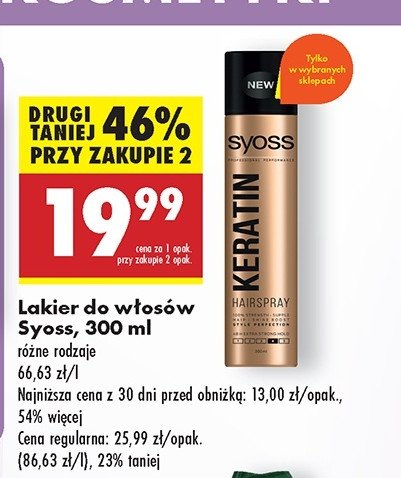 Lakier do włosów Syoss keratin promocja w Hebe