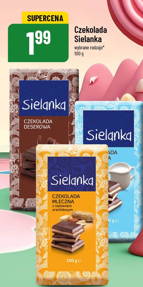 Czekolada mleczna z nadzieniem arachidowym Sielanka promocja