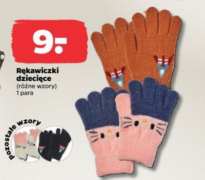Rękawiczki dziecięce, różne wzory promocja w Netto
