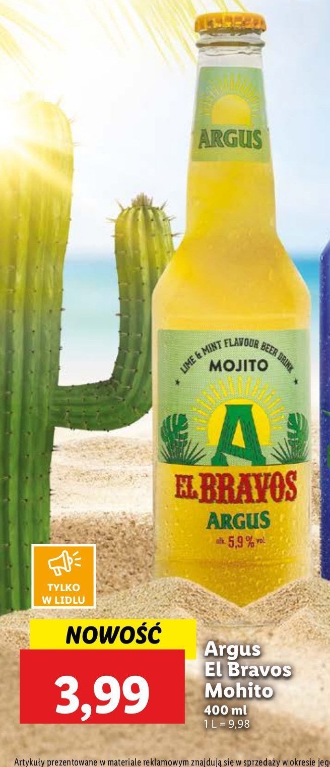 Piwo o smaku mohito Argus el bravos promocja w Lidl