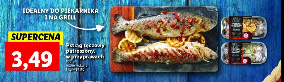 Pstrąg tęczowy patroszony w pikantnych przyprawach z cytryną Grill and fun promocja w Selgros