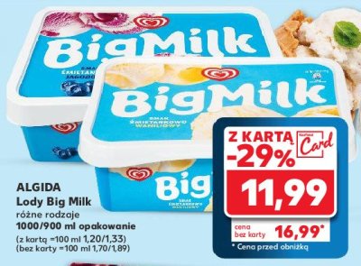 Lody śmietankowo-jagodowe Algida big milk promocja