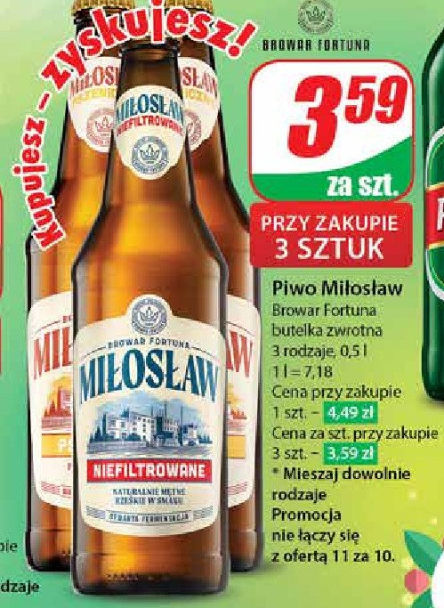 Piwo Miłosław niefiltrowane promocja