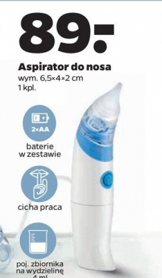 Aspirator do nosa 6.5 x 4 x 2 cm promocja