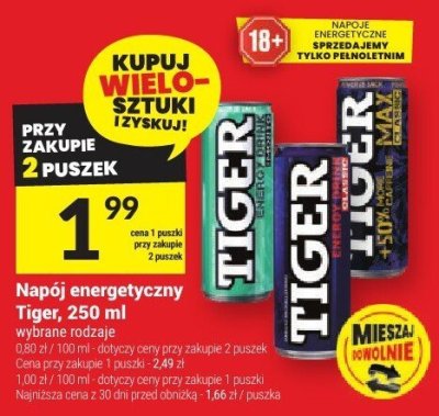 Napój energetyczny Tiger 265ml promocja w Twój Market